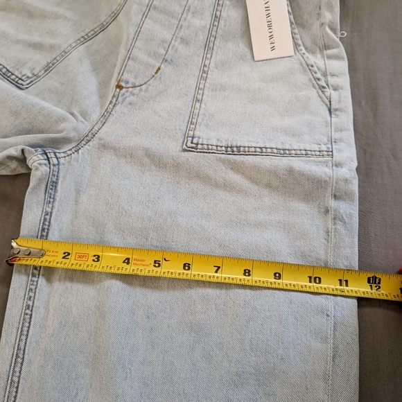 WeWoreWhat Slit Overalls Jumpsuit Jean Demim - Picture 7 of 9